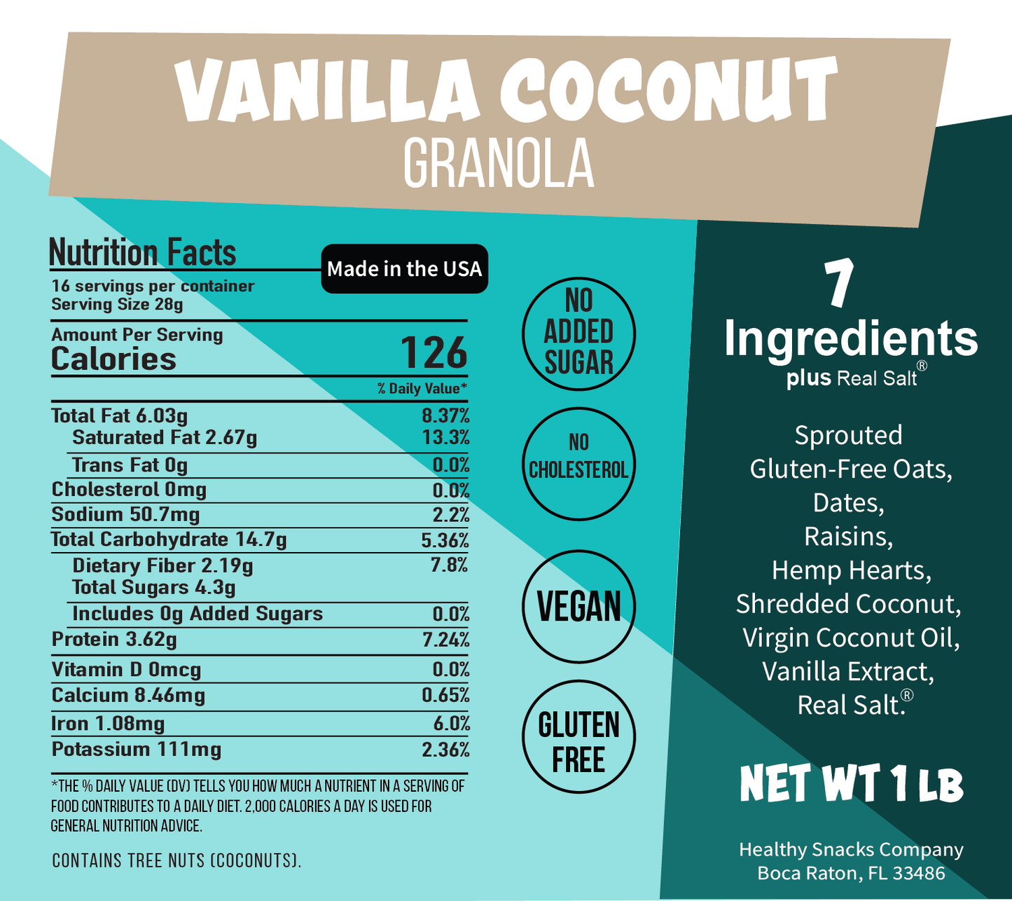 Vanilla Coconut Granola - 1 Pound